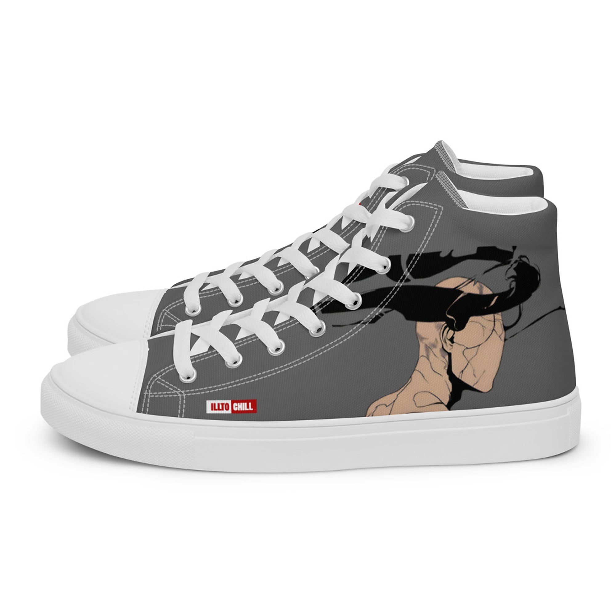 ILLTOCHILL CPTSD awareness Complex Post-Traumatic gift Men’s high top canvas shoes – Flat Left