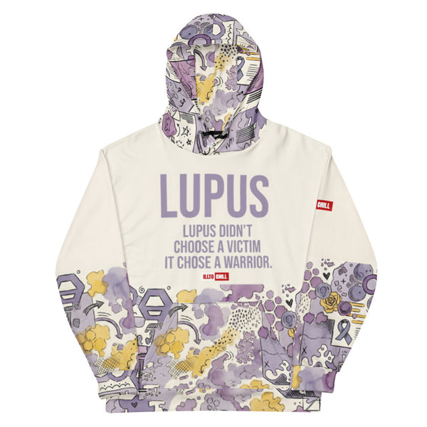 ILLTOCHILL Lupus awareness gift cotton hoodie – Flat Front (Black)