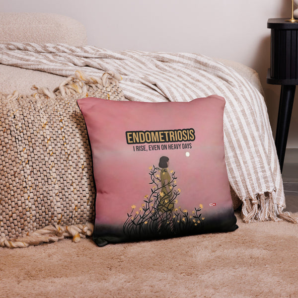 ILLTOCHILL Endometriosis Awareness Pillow – Lifestyle 5 Front (Black) #2