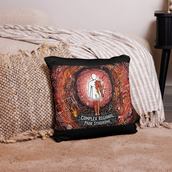 ILLTOCHILL CRPS Awareness Pillow – Lifestyle 5 Front (Black)