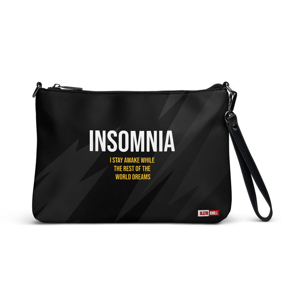 ILLTOCHILL Insomnia Awareness Crossbody Bag – Flat Front (Insomnia Awareness Crossbody Bag)