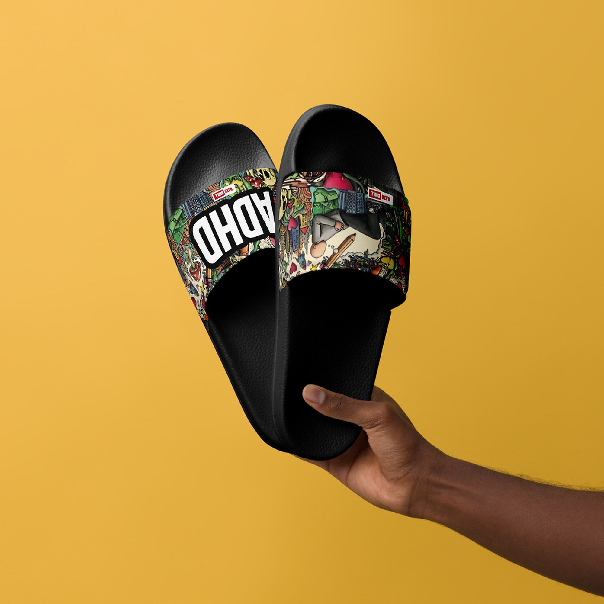 ILLTOCHILL ADHD Awareness Men's Slides – Men's Lifestyle 3 Front (Adhd Awareness Men's Slides)
