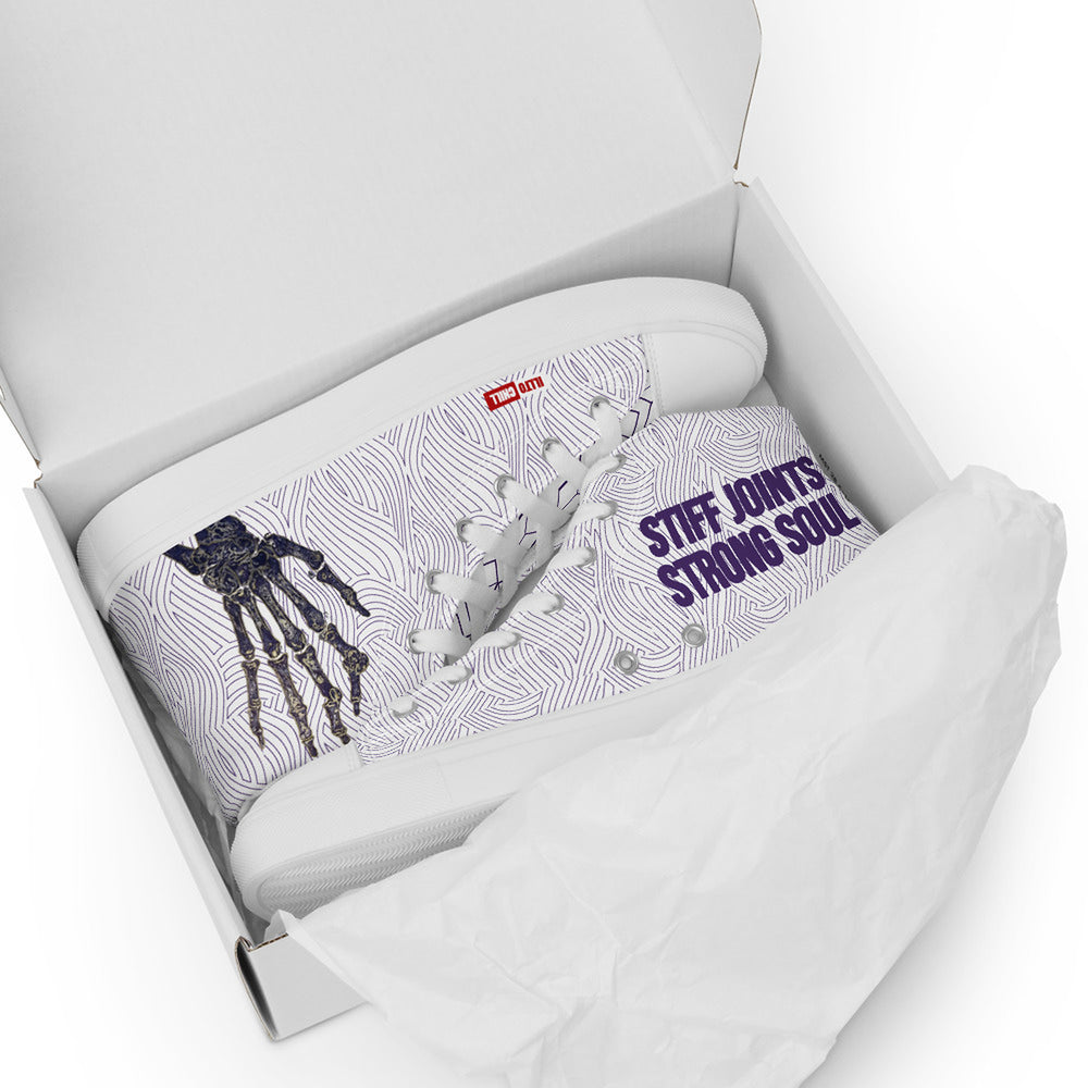 ILLTOCHILL RA awareness Rheumatoid Arthritis support gift Men’s high top canvas shoes – Flat 5 Front