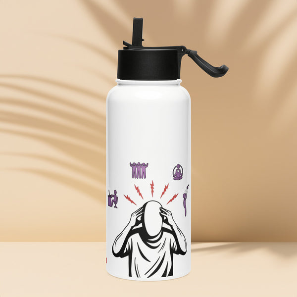 ILLTOCHILL Chronic Migraine awareness gift Stainless steel water bottle with a straw lid – Lifestyle 4 Left