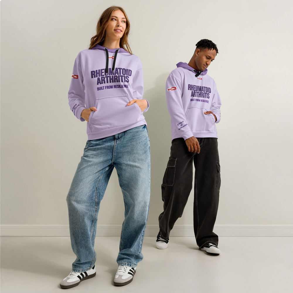 ILLTOCHILL RA awareness Rheumatoid Arthritis support gift Unisex cotton hoodie – Duet Front (Black)