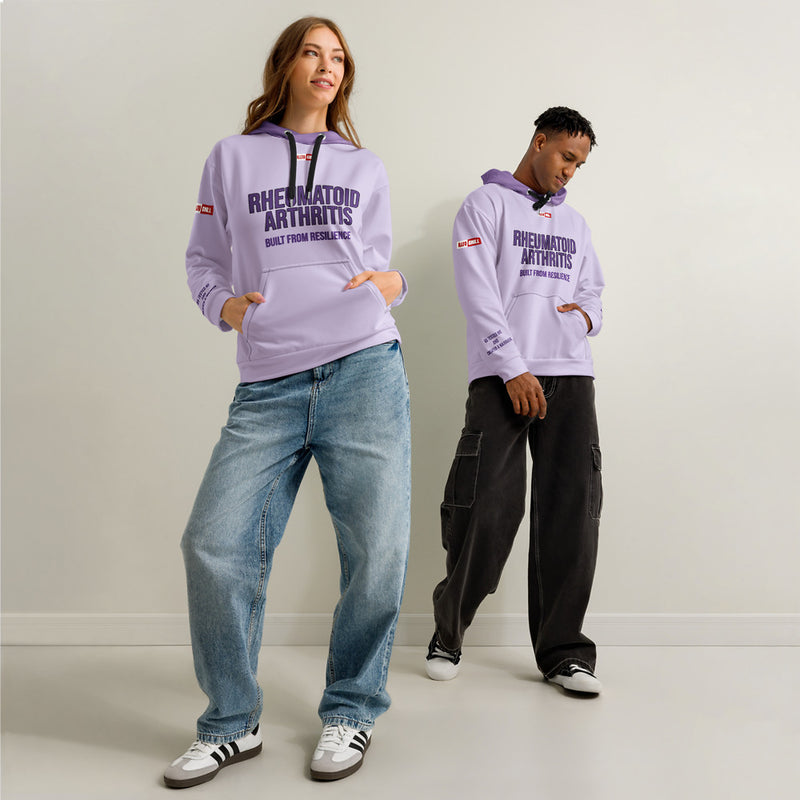 ILLTOCHILL RA awareness Rheumatoid Arthritis support gift Unisex cotton hoodie – Duet Front (Black)
