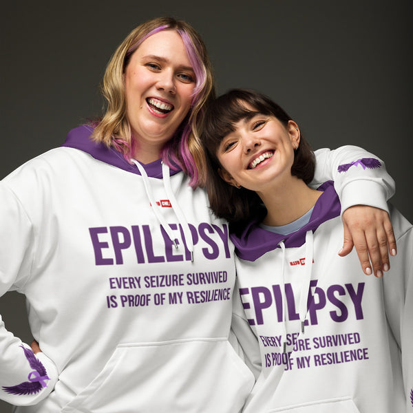 ILLTOCHILL Epileptic seizues awareness epilepsy gift heavyweight Unisex Hoodie – Couples Front (White)