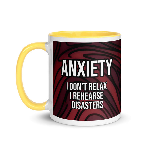 ILLTOCHILL Anxiety awareness gift Mug with Color Inside – Flat Left