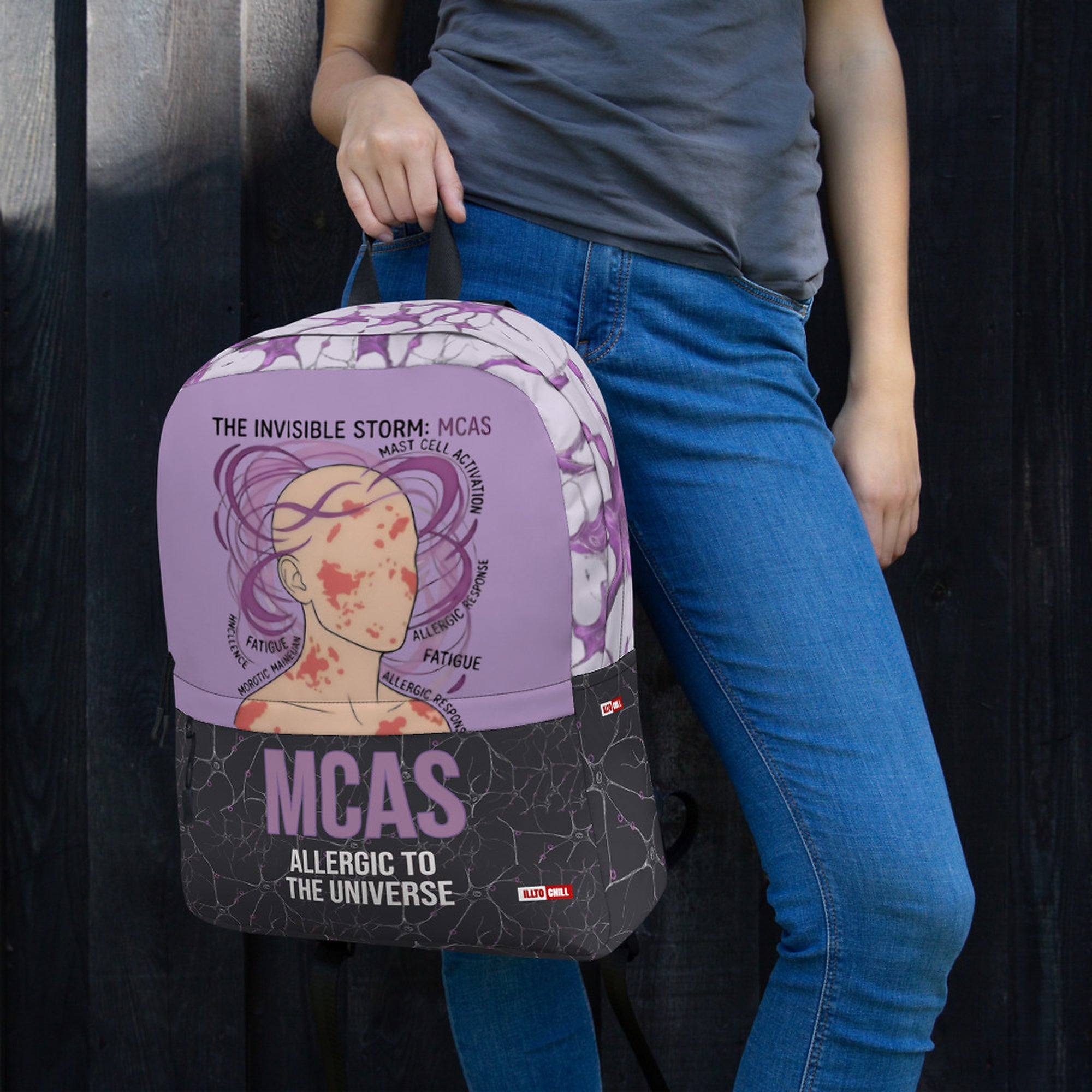 ILLTOCHILL MCAS Awareness Backpack – Women's Lifestyle Left (Black) #2