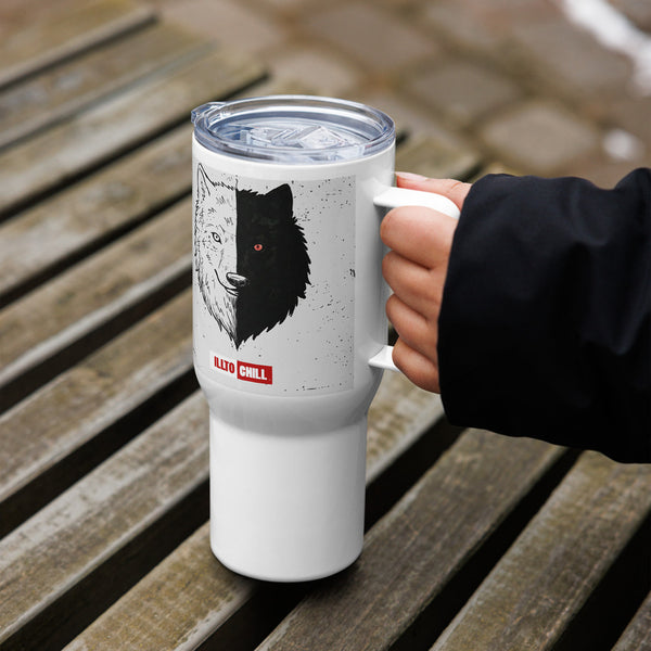 ILLTOCHILL Bipolar disorder gift Travel mug with a handle – Lifestyle 6 Left