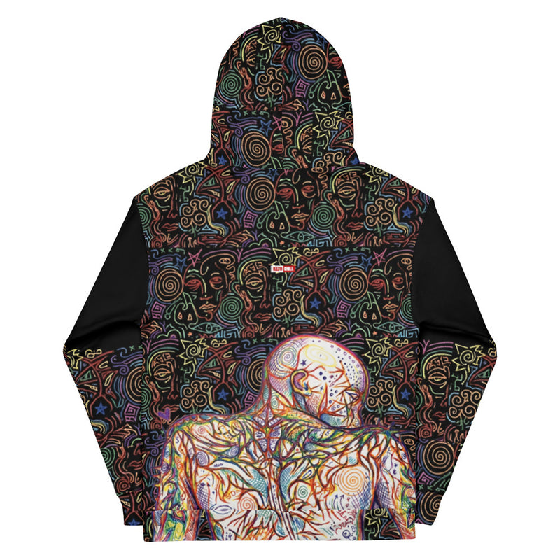 ILLTOCHILL Fibromyalgia awareness fibro gift heavyweight Unisex Hoodie – Flat Back (Black)