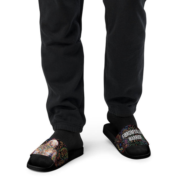 ILLTOCHILL Fibromyalgia Support Men's Slides – Men's Front (Fibromyalgia Support Men's Slides)