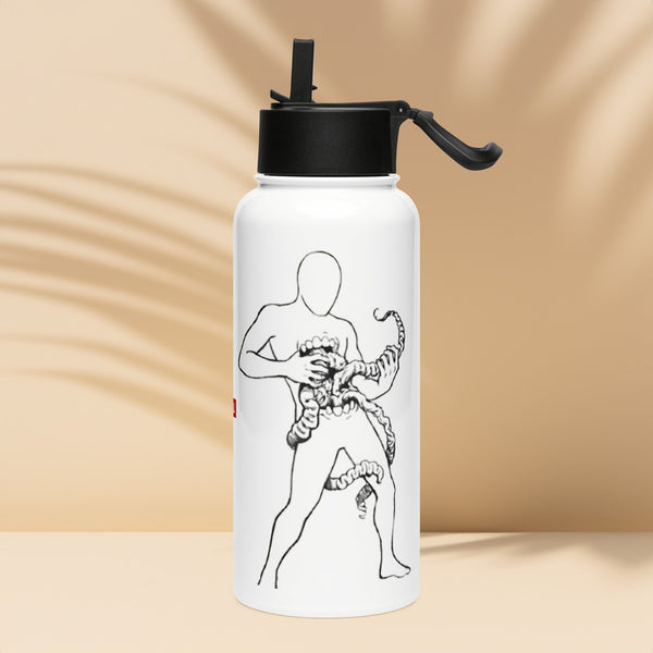 ILLTOCHILL Crohn's disease awareness gift Stainless steel water bottle with a straw lid – Lifestyle 4 Left