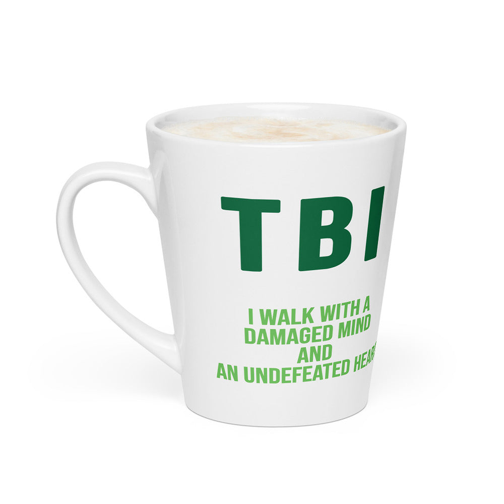 ILLTOCHILL TBI Traumatic brain injury support gift Latte mug – Flat 2 Left