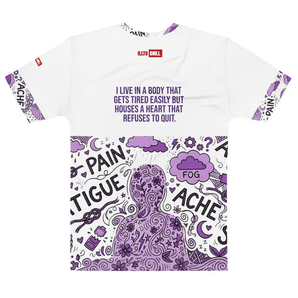 ILLTOCHILL Fibromyalgia Support T-Shirt – Flat Back (White)