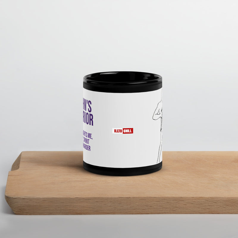 ILLTOCHILL Crohn's disease awareness and support gift Black Glossy Mug – Lifestyle 3 Front