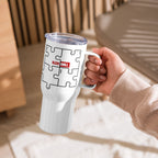 ILLTOCHILL Autism awareness puzzle gift Travel mug with a handle – Lifestyle 7 Left