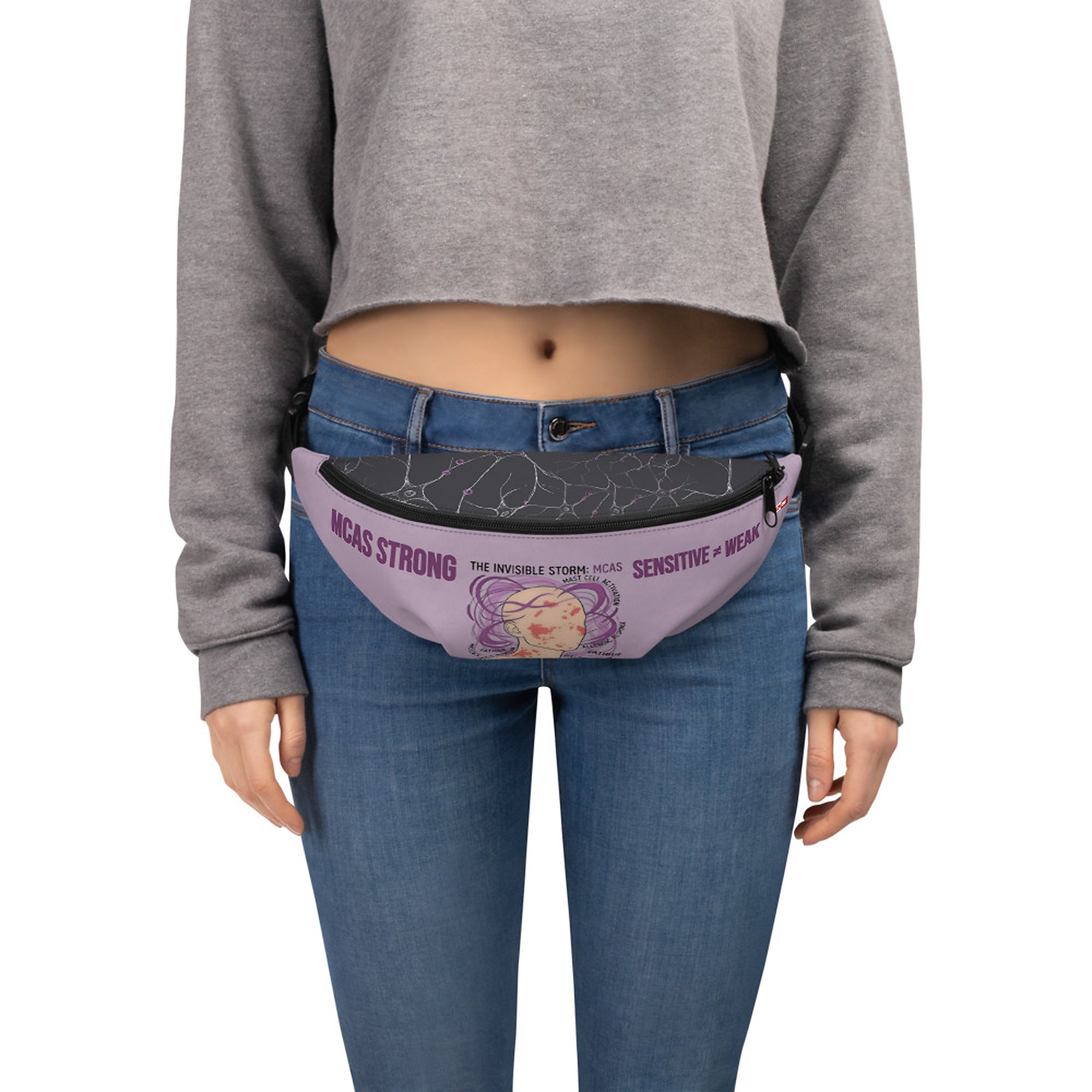 ILLTOCHILL MCAS Awareness Fanny Pack – Women's Front (Black)