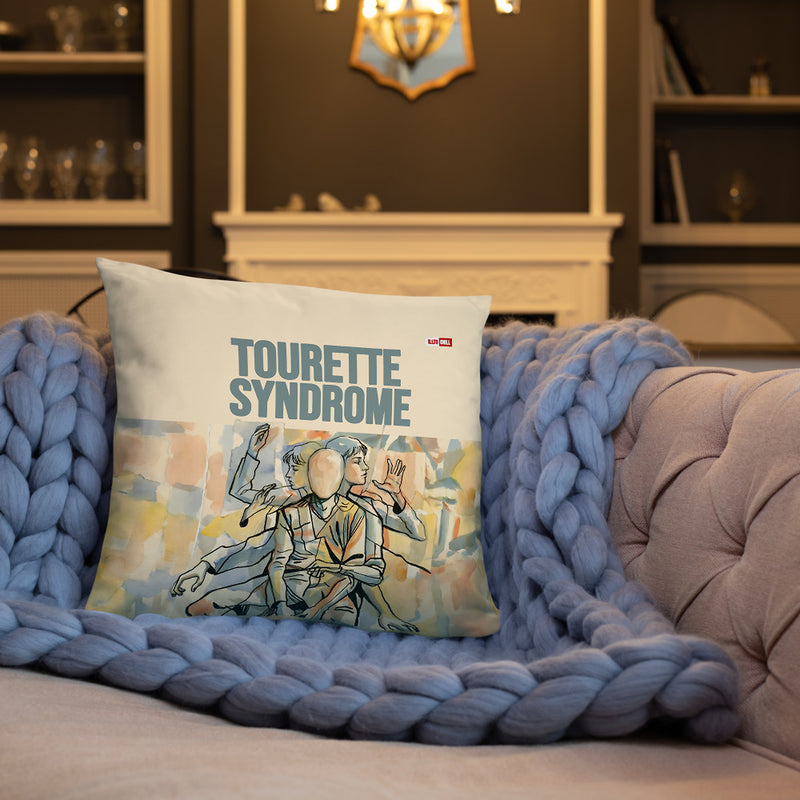 ILLTOCHILL Tourette syndrome awareness and support gift Pillow – Lifestyle Front Lifestyle 3 (White)