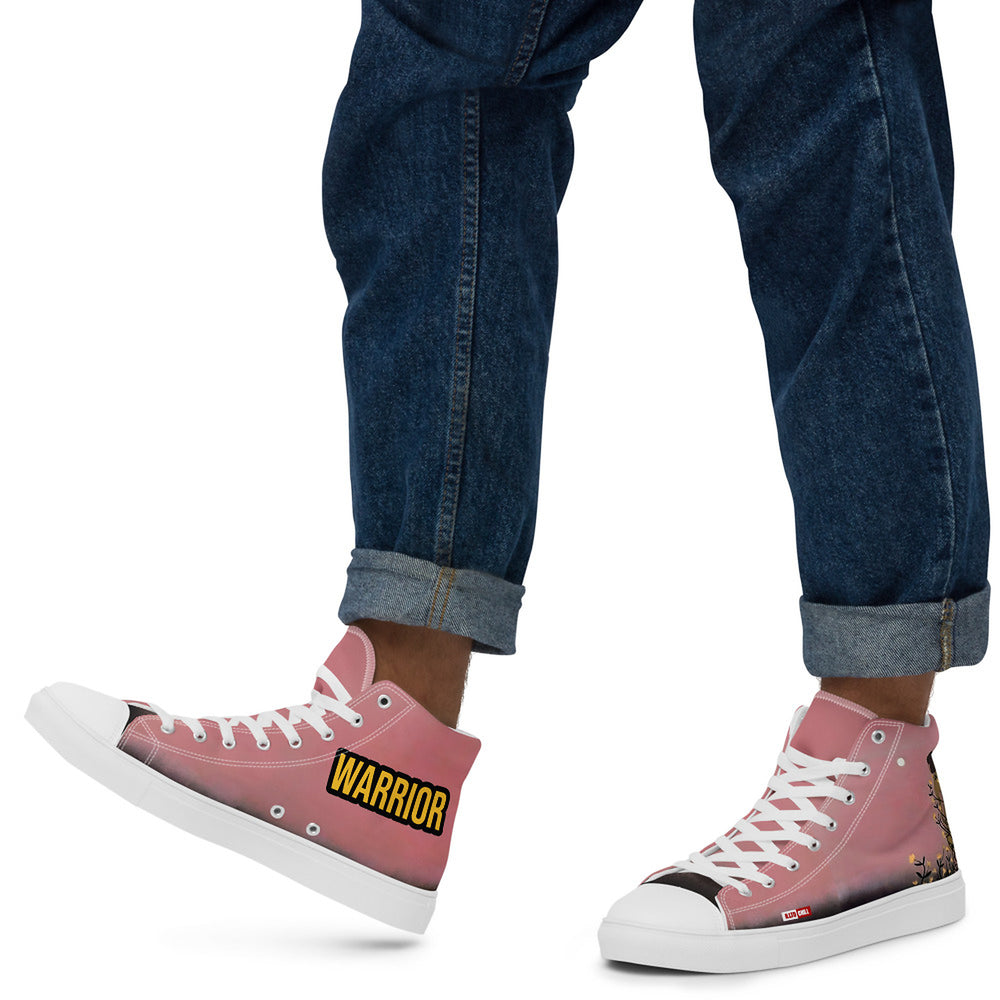 ILLTOCHILL Endometriosis awareness Endo support gift Men’s high top canvas shoes – Men's Lifestyle Left