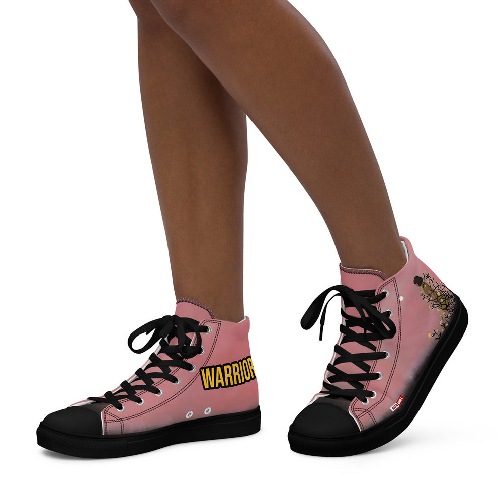 ILLTOCHILL Endometriosis Awareness Women's High Top Shoes – Women's Left (Endometriosis Awareness Women's High Top Shoes)