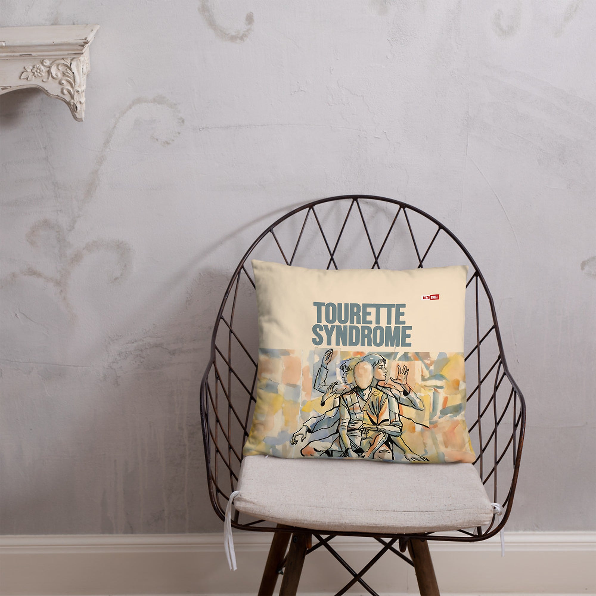 ILLTOCHILL Tourette syndrome awareness and support gift Pillow – Lifestyle Front Lifestyle 1 (White)