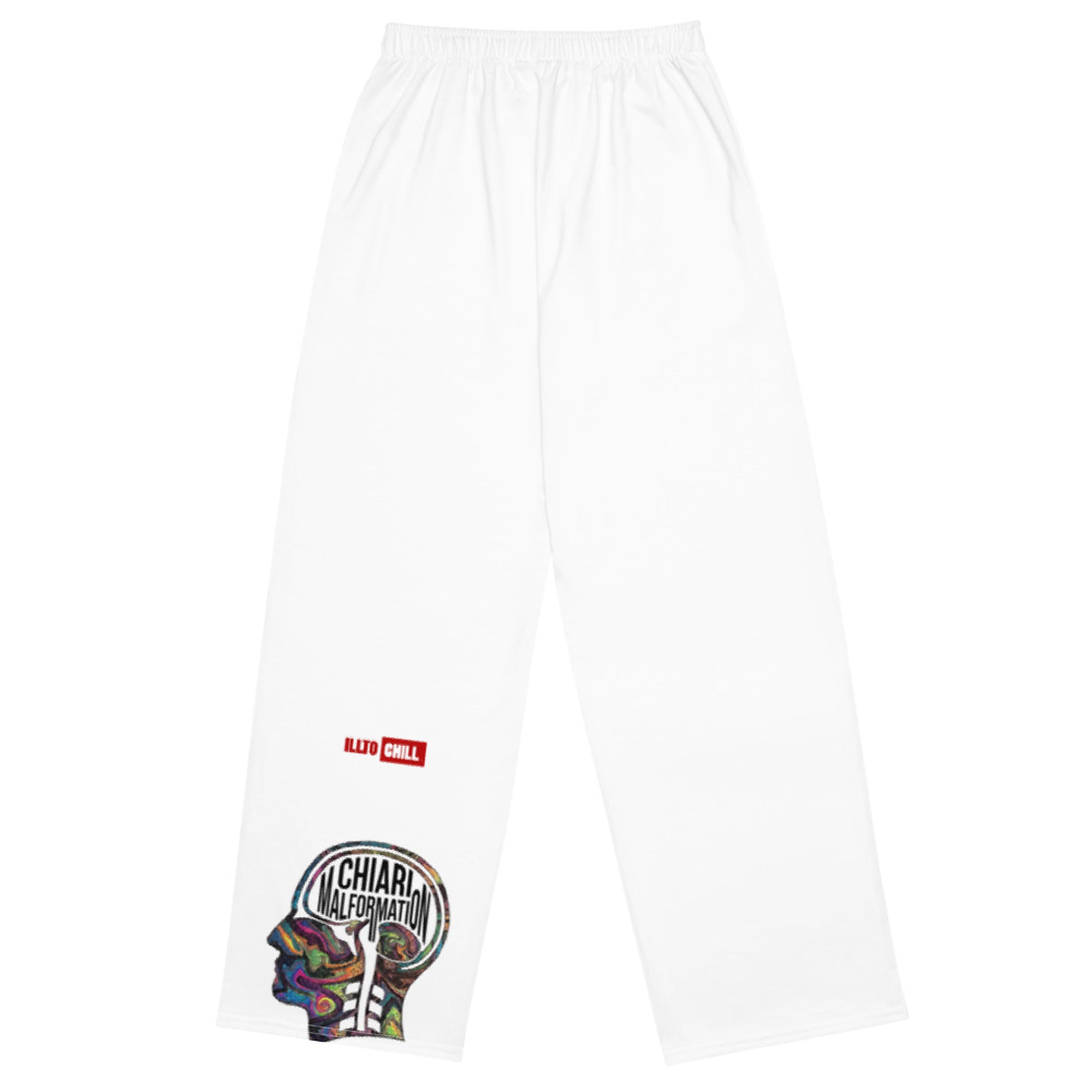 ILLTOCHILL Chiari Malformation Awareness Pants – Flat Back (White)