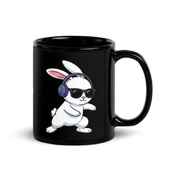 ILLTOCHILL Hard of hearing support gift for hearing impaired Black Glossy Mug – Flat Handle on Right