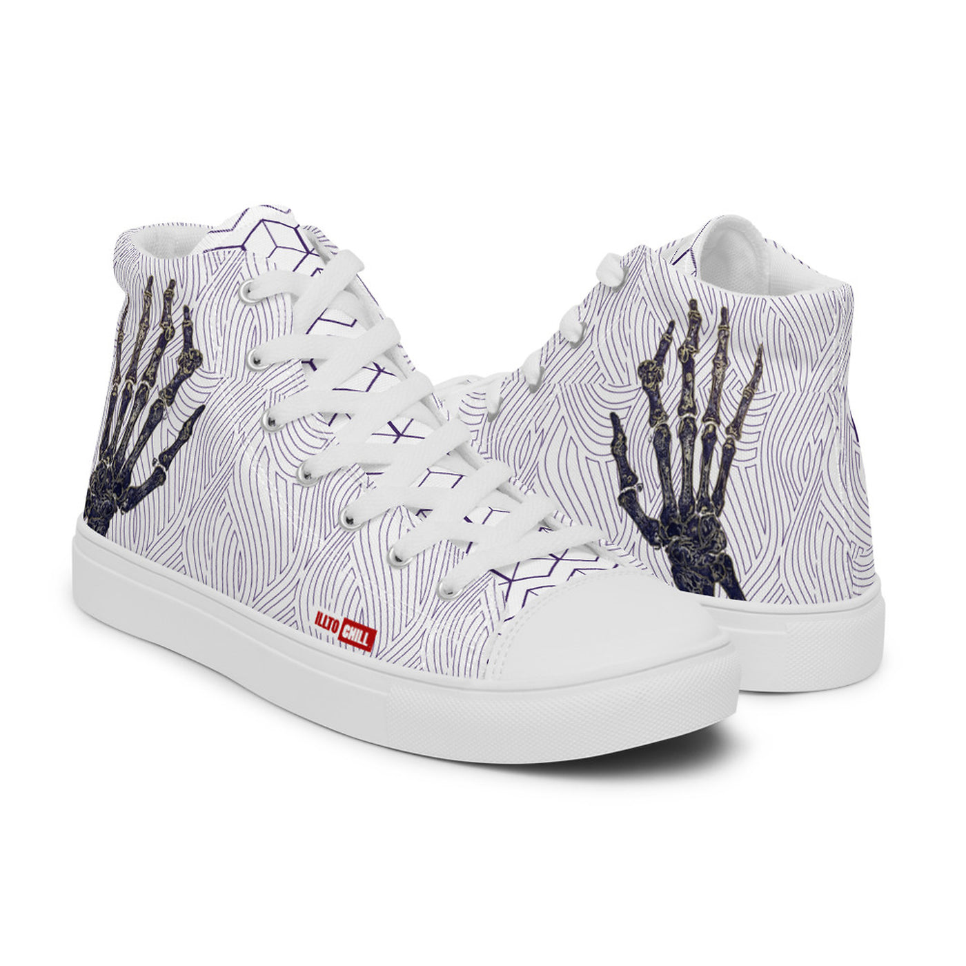 ILLTOCHILL RA awareness Rheumatoid Arthritis support gift Men’s high top canvas shoes – Flat 3 Right