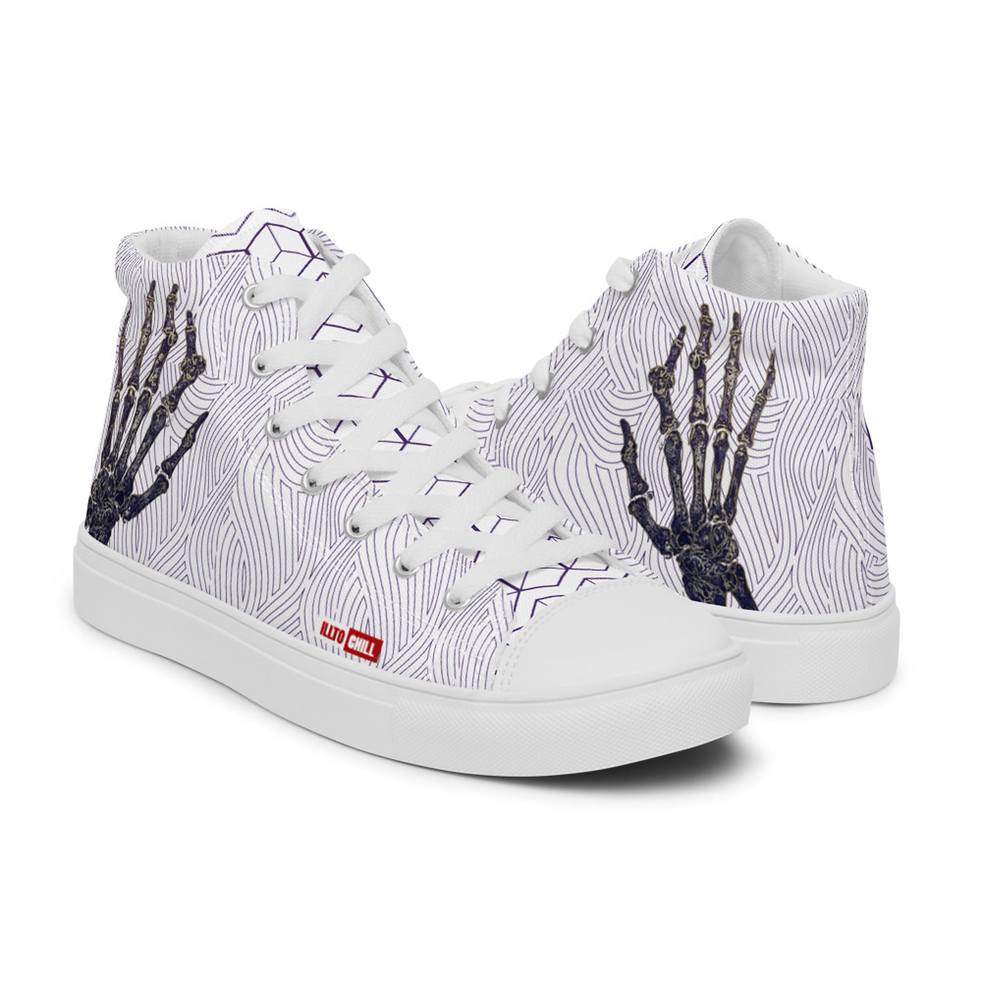 ILLTOCHILL RA awareness Rheumatoid Arthritis support gift Men’s high top canvas shoes – Flat 3 Right