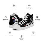 ILLTOCHILL Hard of hearing support gift for hearing impaired Men’s high top canvas shoes – Product specs Left #2