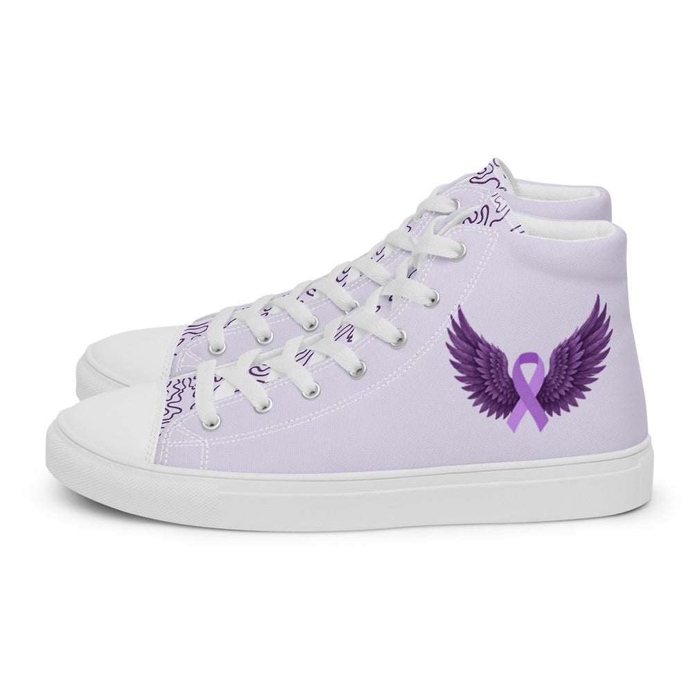 ILLTOCHILL Epilepsy awareness and support gift Men’s high top canvas shoes – Flat Left