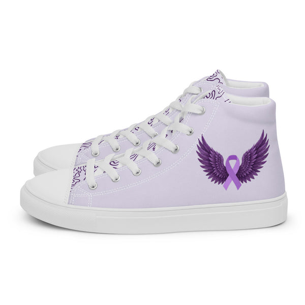 ILLTOCHILL Epilepsy awareness and support gift Men’s high top canvas shoes – Flat Left