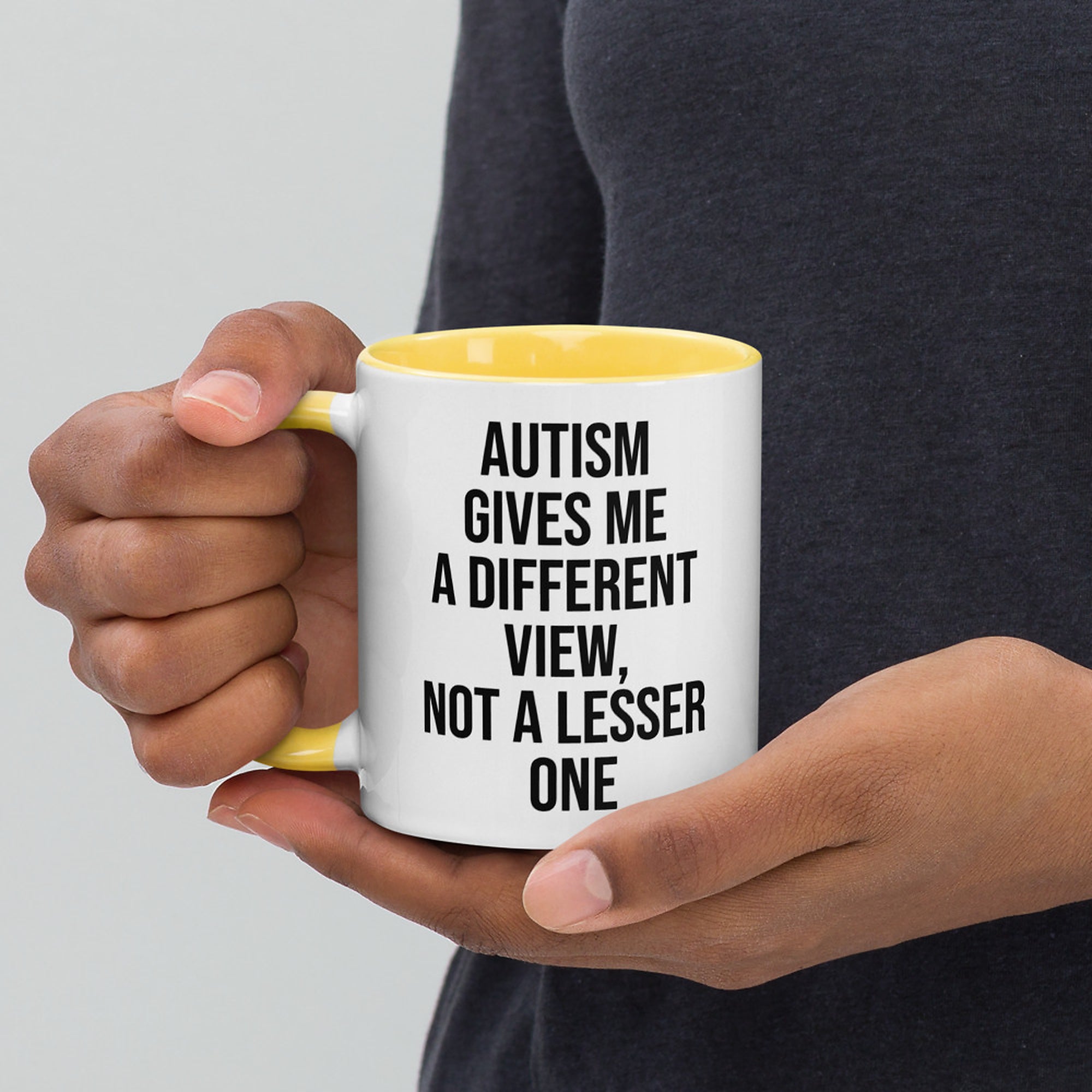ILLTOCHILL Autism awareness neurodiversity gift Mug with Color Inside – Lifestyle 3 Left