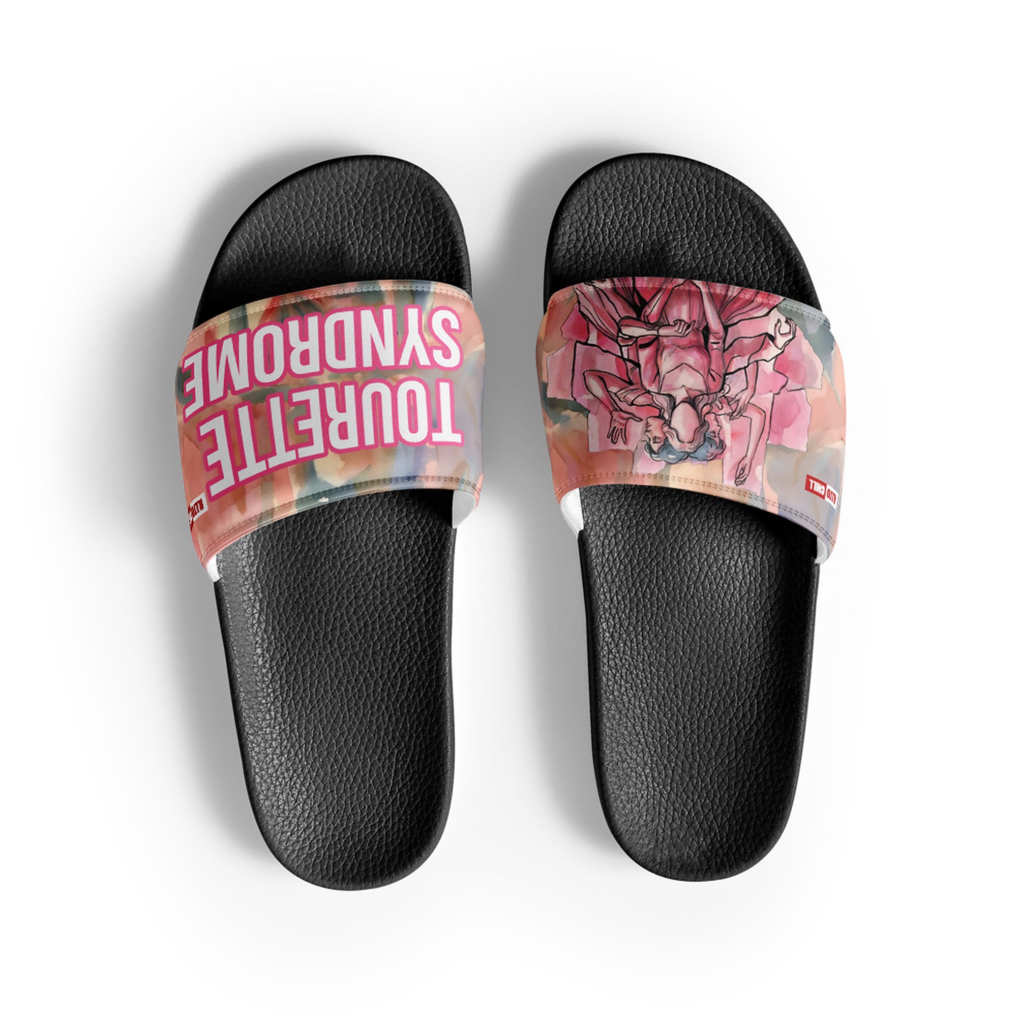 ILLTOCHILL Tourette's Syndrome Awareness Women's Slides – Flat Front (Tourette's Syndrome Awareness Women's Slides)