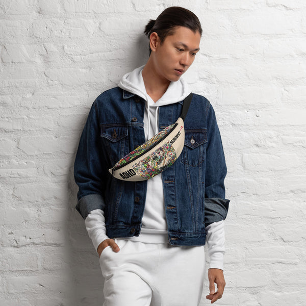 ILLTOCHILL ADHD Awareness Fanny Pack – Men's Lifestyle 2 Front (Black)