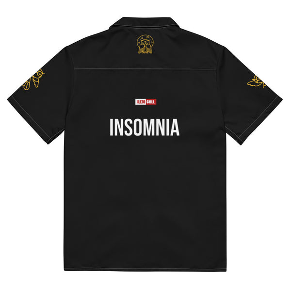 ILLTOCHILL Insomnia Awareness Unisex Button Shirt – Flat Back (White)