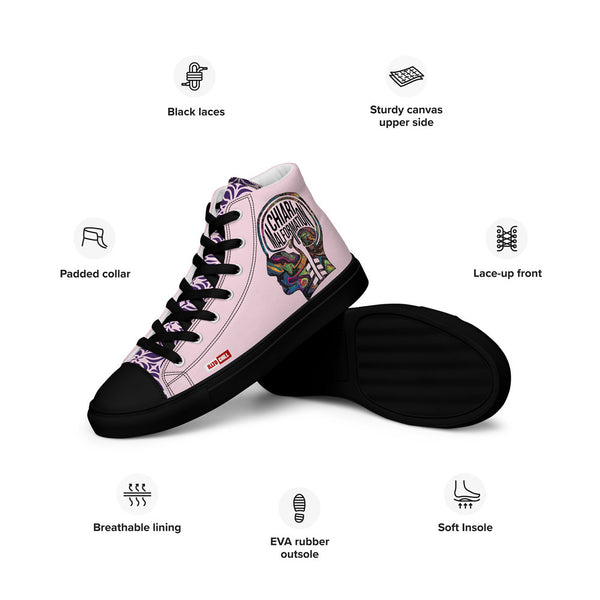 ILLTOCHILL Chiari Malformation Awareness Women's High Top Shoes – Product specs Left (Chiari Malformation Awareness Women's High Top Shoes)