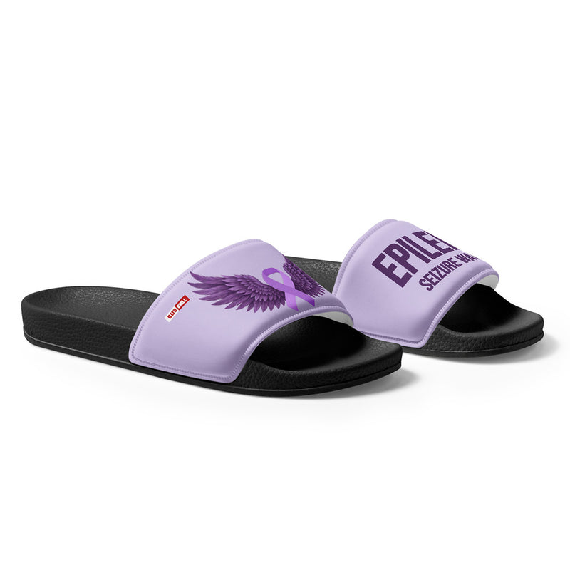 ILLTOCHILL Epilepsy Support Men's Slides – Flat Right Front (Epilepsy Support Men's Slides)