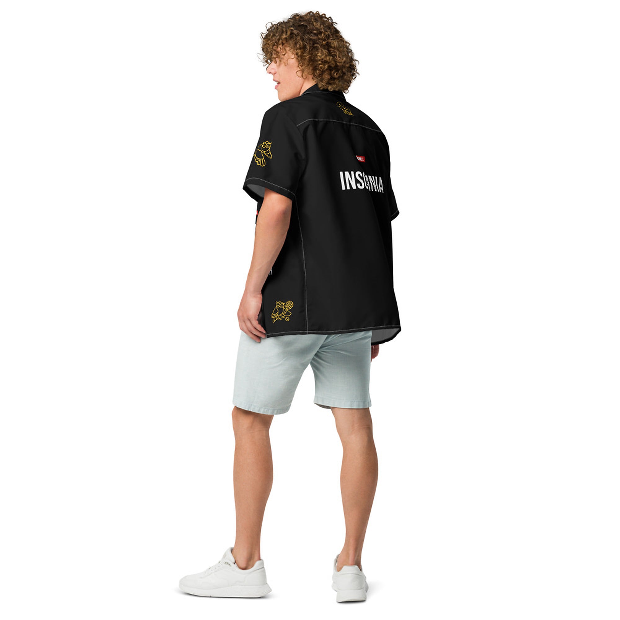 ILLTOCHILL Insomnia Awareness Unisex Button Shirt – Men's Back (White)