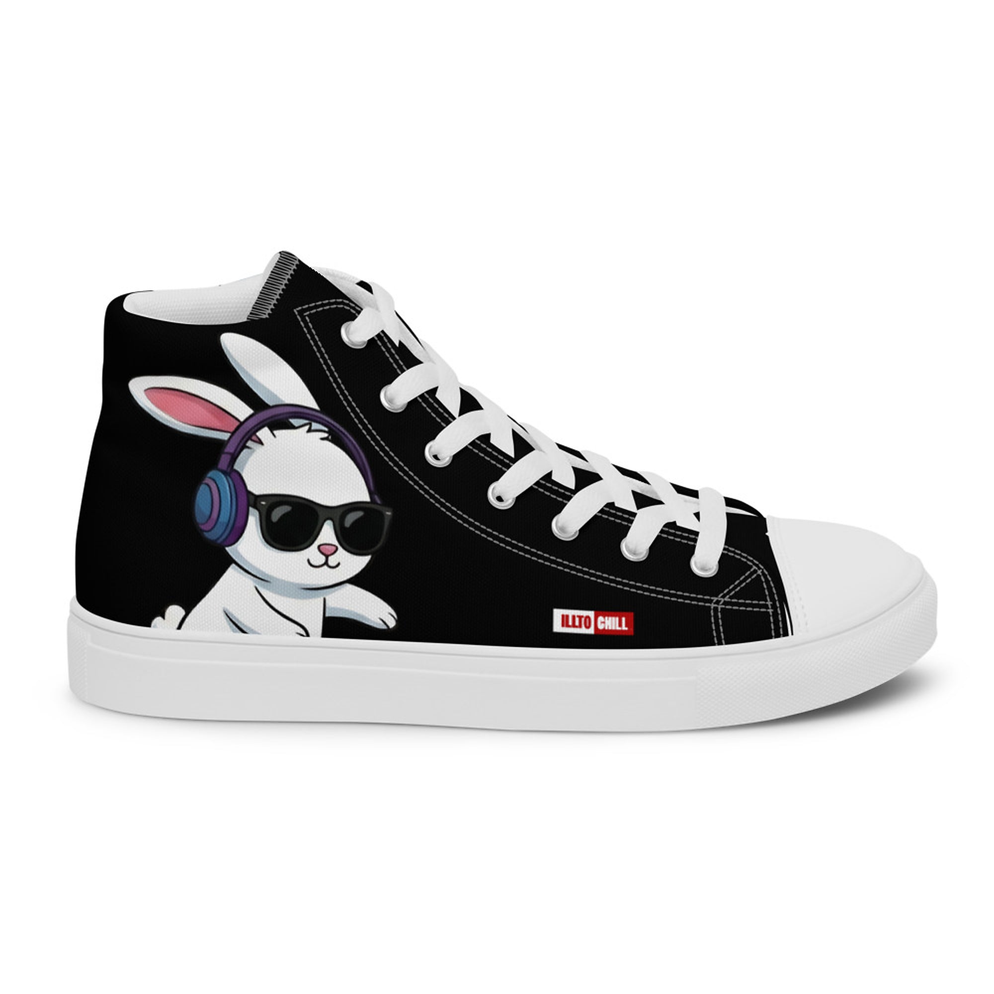 ILLTOCHILL Hard of hearing support gift for hearing impaired Men’s high top canvas shoes – Flat 2 Right Outside