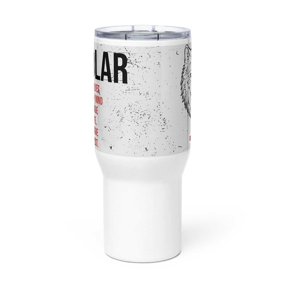 ILLTOCHILL Bipolar disorder gift Travel mug with a handle – Flat Front