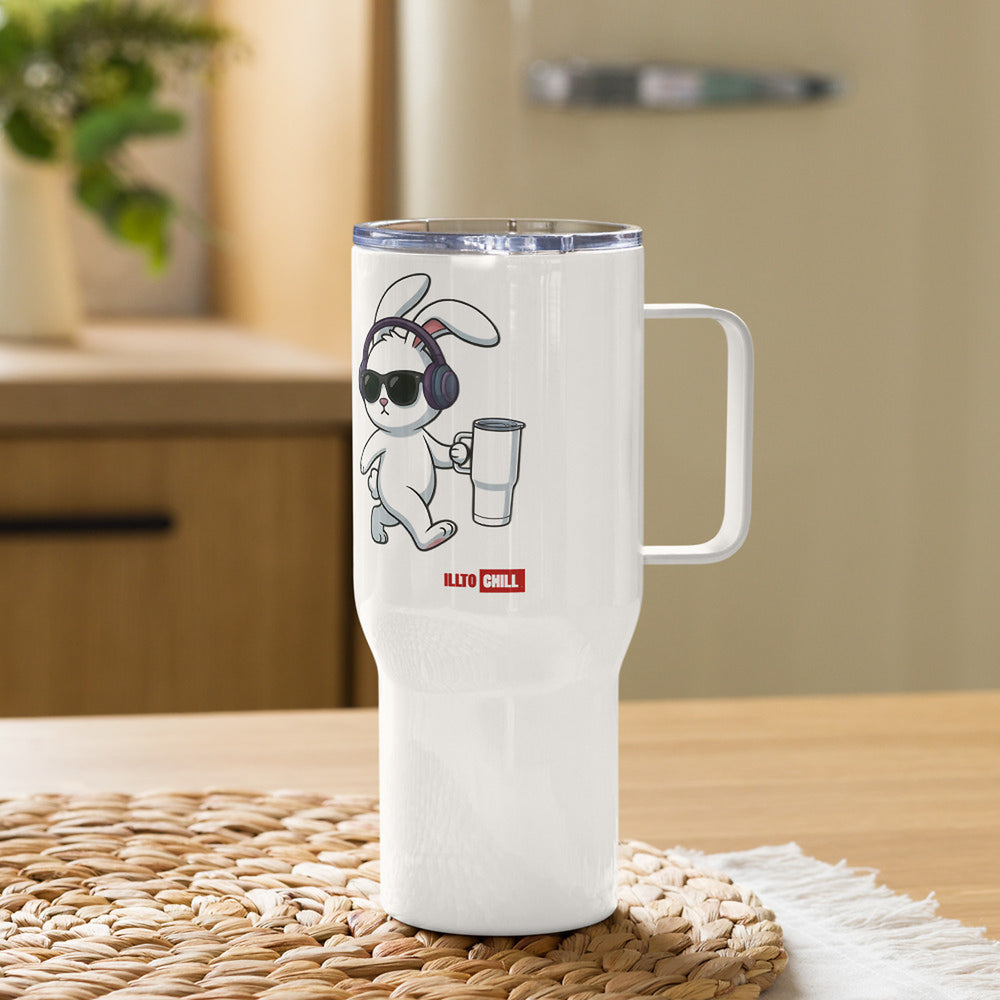 ILLTOCHILL Hard of hearing support gift for hearing impaired Travel mug with a handle – Lifestyle 2 Left