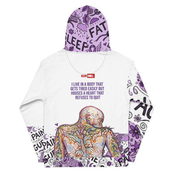 ILLTOCHILL Fibromyalgia awareness fibro gift cotton hoodie – Flat Back (Black)