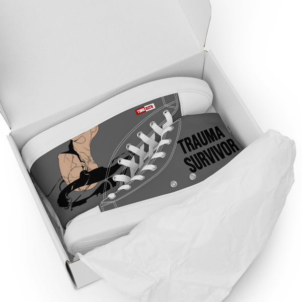 ILLTOCHILL CPTSD awareness Complex Post-Traumatic gift Men’s high top canvas shoes – Flat 5 Front