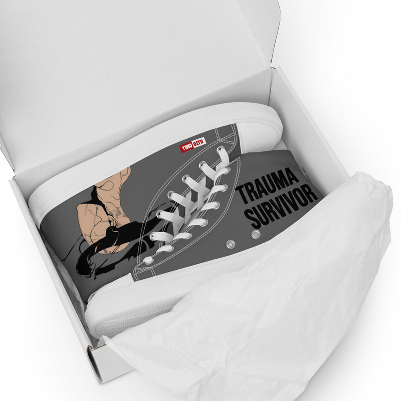 ILLTOCHILL CPTSD awareness Complex Post-Traumatic gift Men’s high top canvas shoes – Flat 5 Front