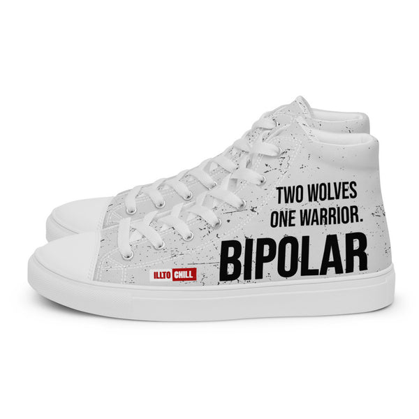 ILLTOCHILL Bipolar disorder gift Men’s high top canvas shoes – Flat Left