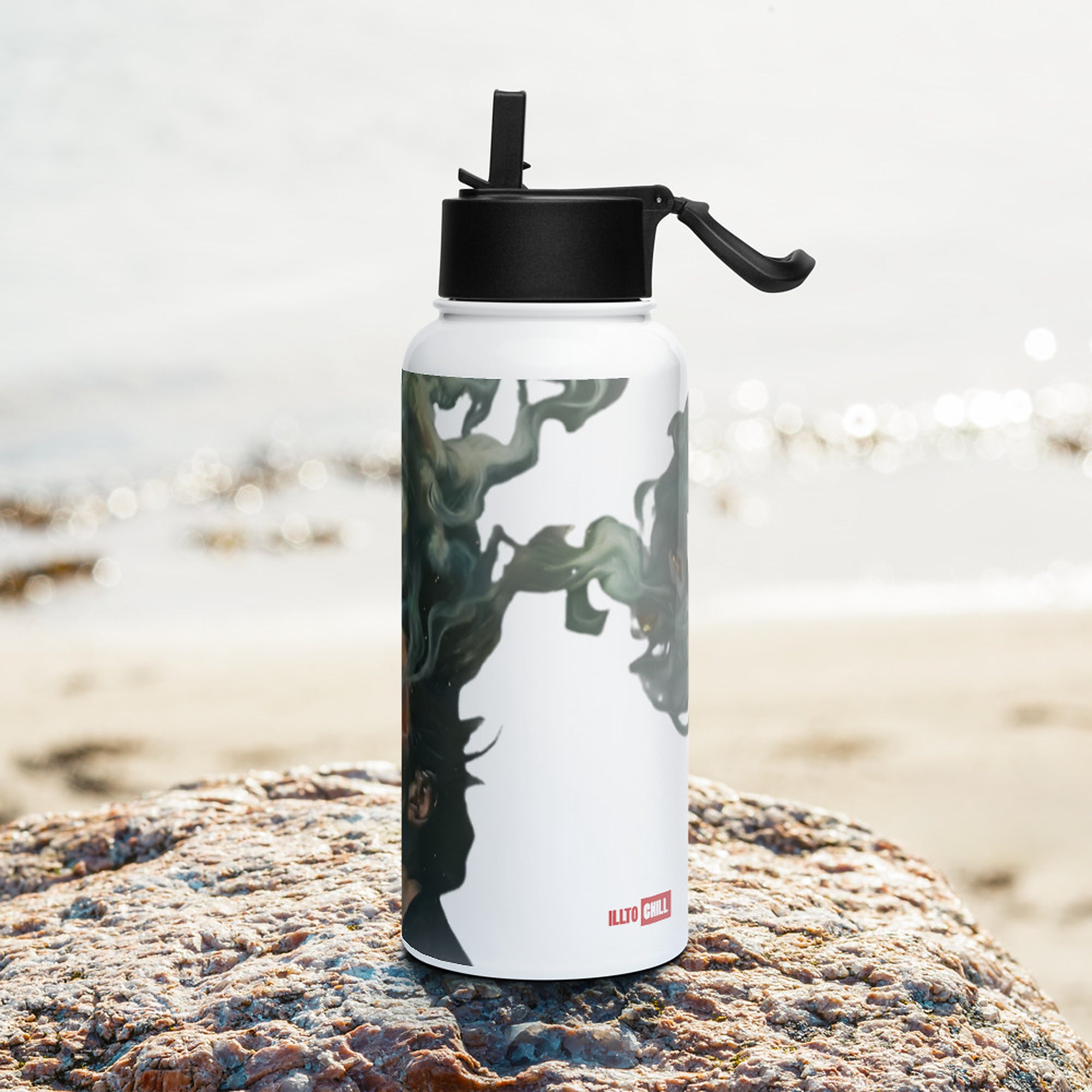 ILLTOCHILL Asthma awareness gift Stainless steel water bottle with a straw lid – Lifestyle 3 Left