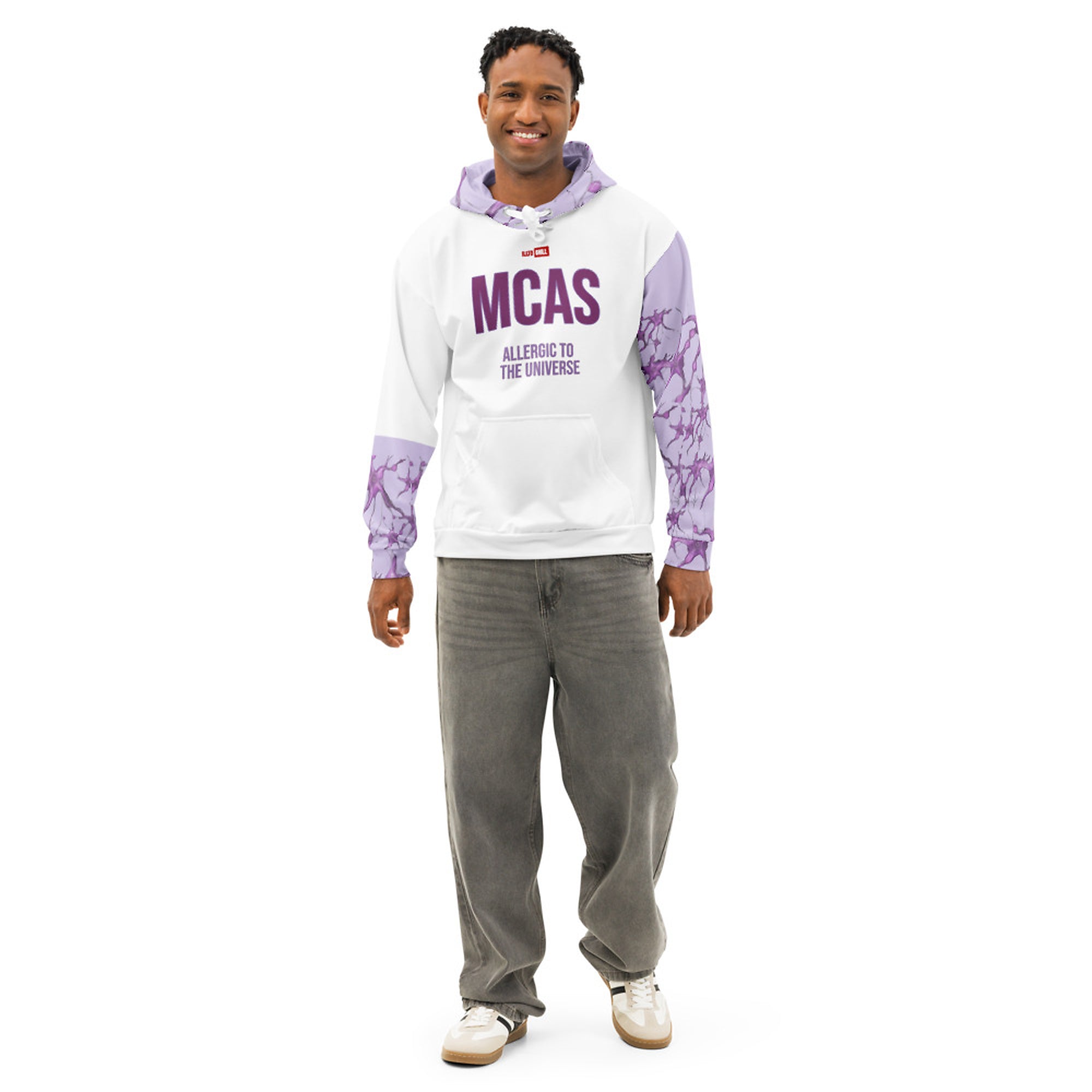 ILLTOCHILL MCAS awareness Mast cell activation syndrome gift unisex cotton hoodie – Men's Front (White)
