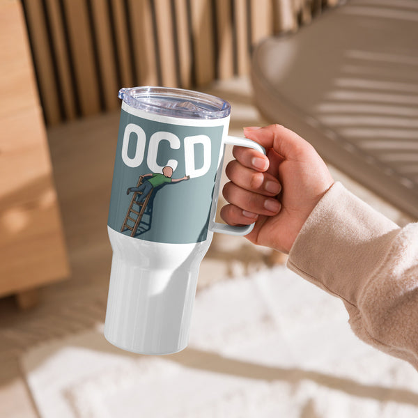ILLTOCHILL OCD awareness Obsessive-Compulsive Disorder gift Travel mug with a handle – Lifestyle 7 Left